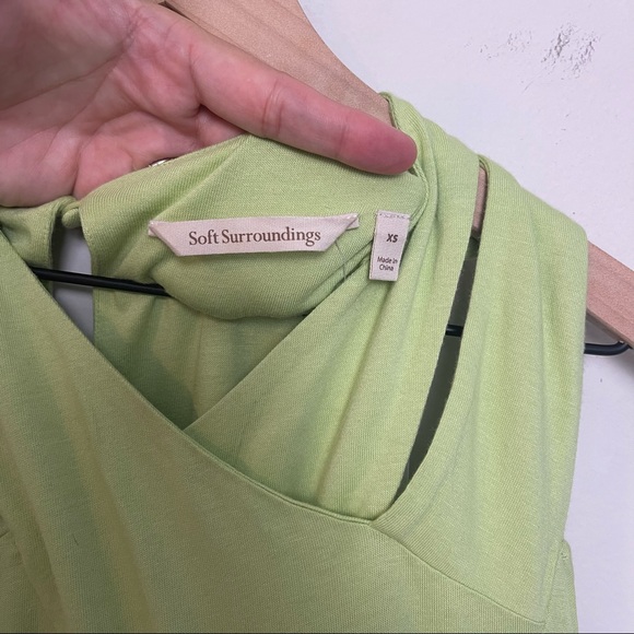 NEW SOFT SURROUNDINGS- Duvall Sleeveless Midi Dress Margarita Green - Picture 8 of 10